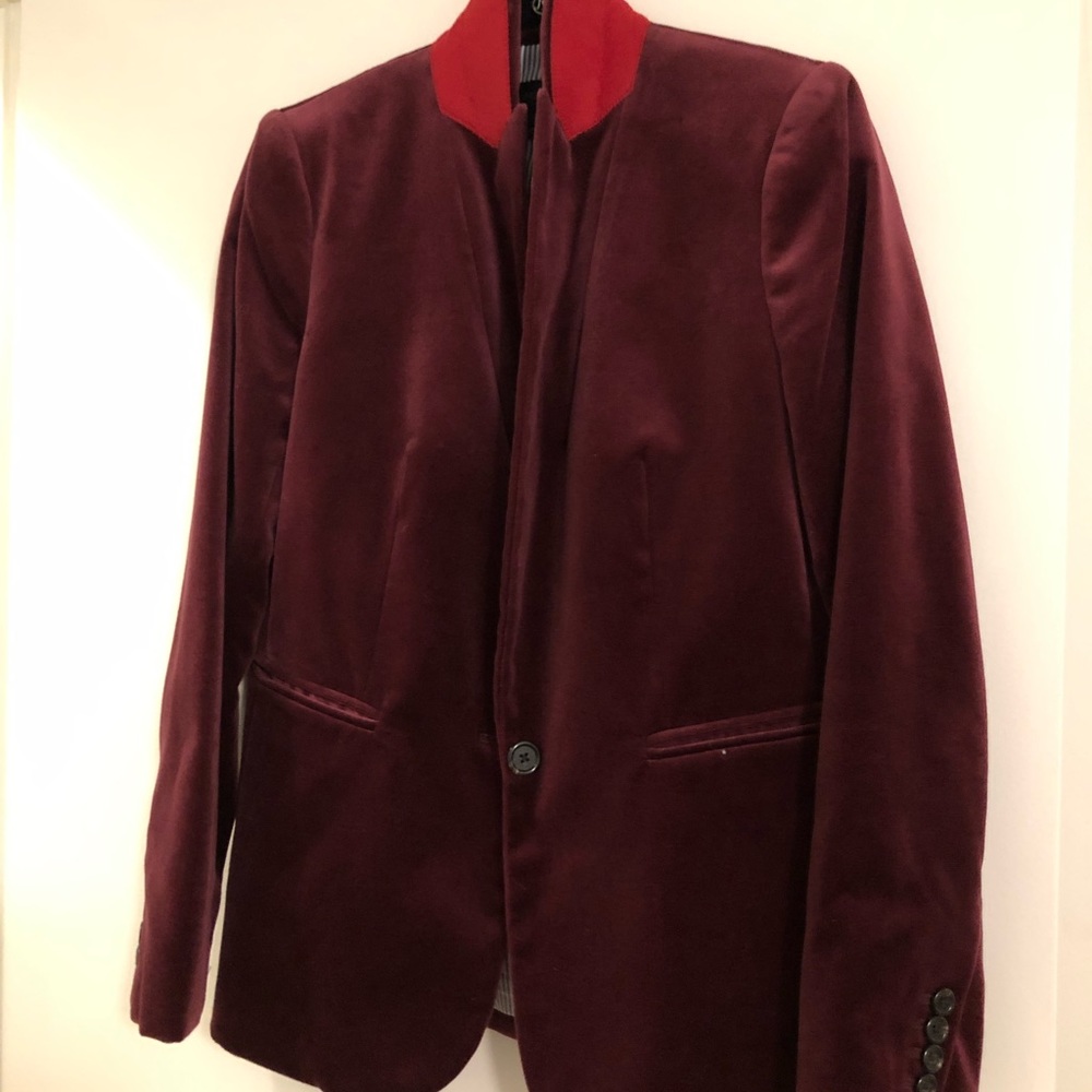 J.Crew Parke Blazer in velvet burgundy